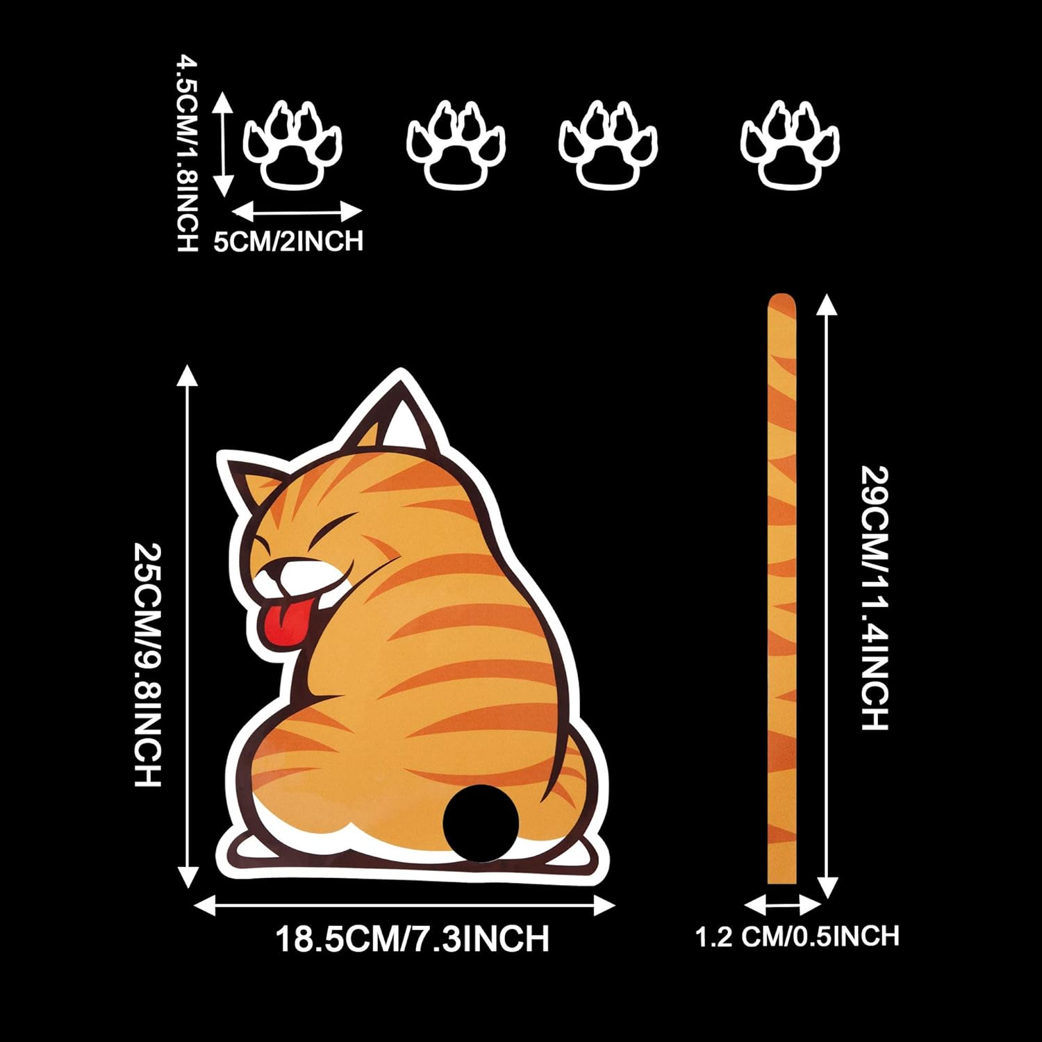 3D  Car Cat Rear Window Sticker