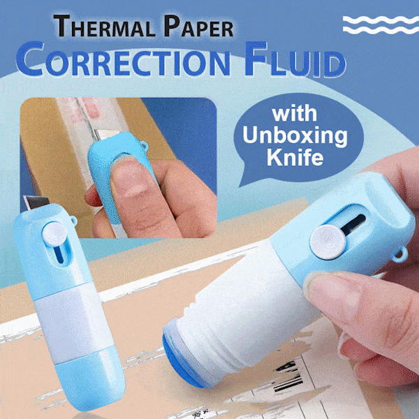 2 In 1 Thermal Paper Correction Fluid with Unboxing Knife