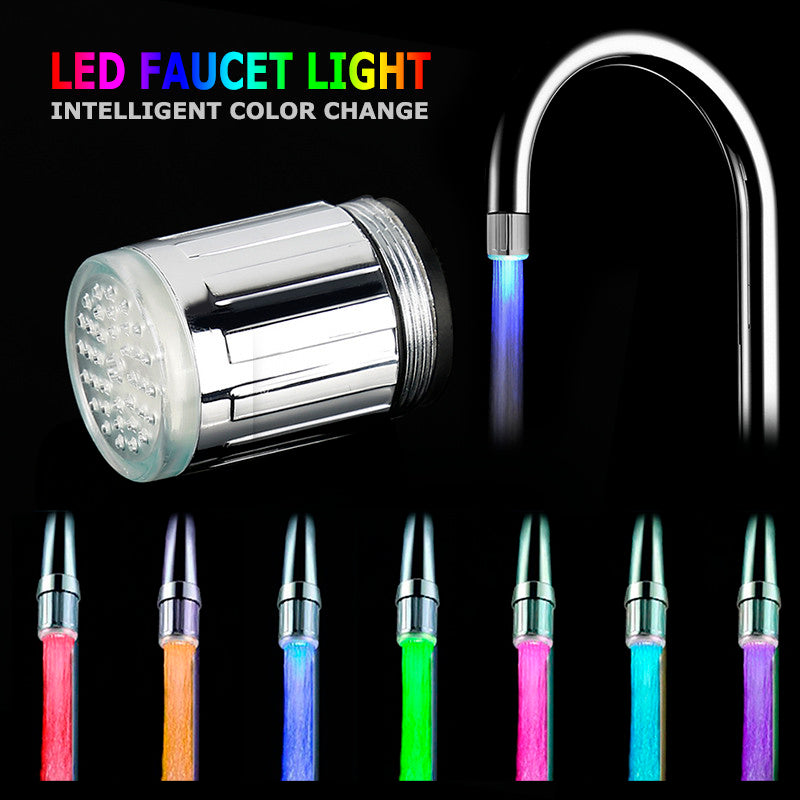 Led light faucet