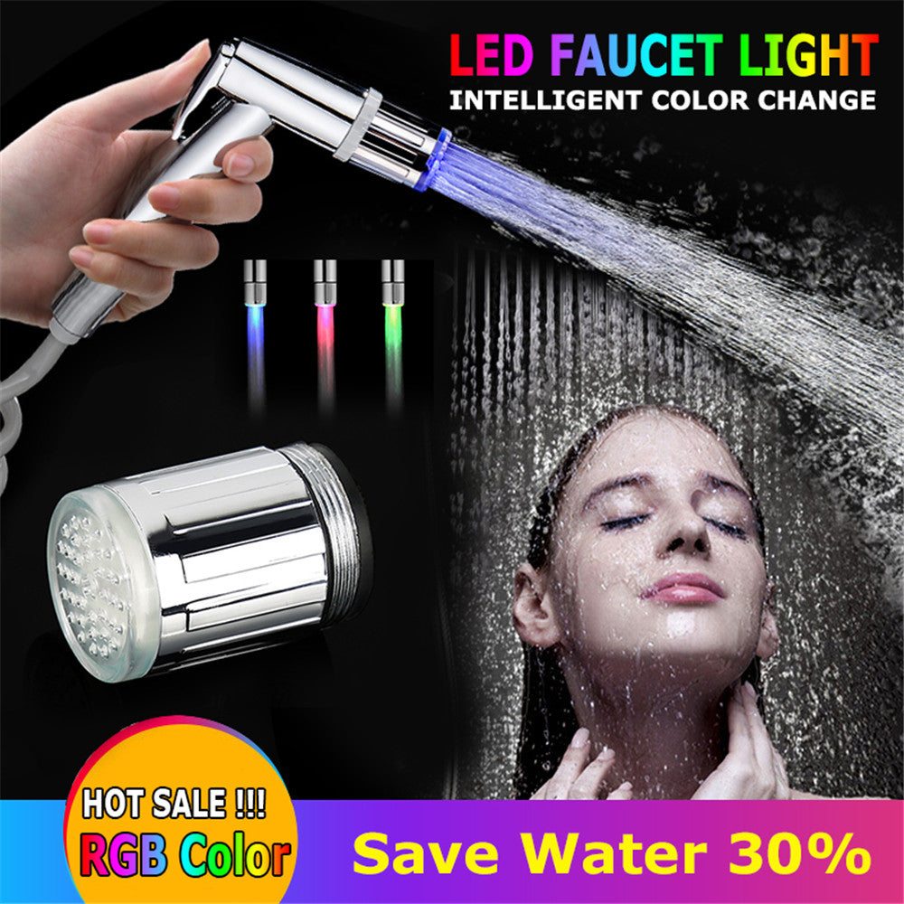 Led light faucet