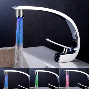 Led light faucet