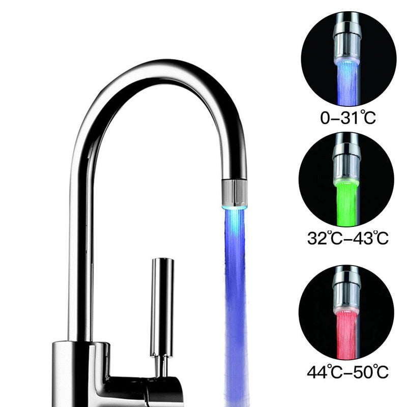 Led light faucet