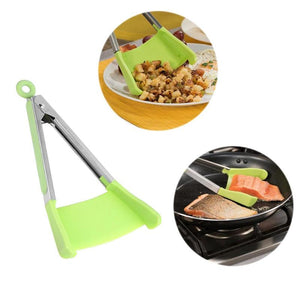2 IN 1 KITCHEN SPATULA AND TONGS