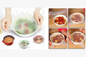 Stretch And Fresh Reusable Silicone Food Savers - SET OF 4