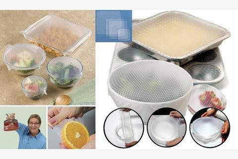 Stretch And Fresh Reusable Silicone Food Savers - SET OF 4