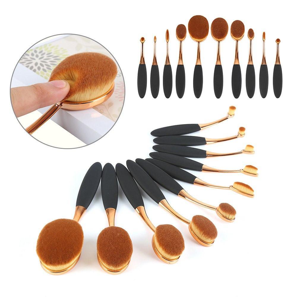 Oval Makeup Brush 10Pcs/Set